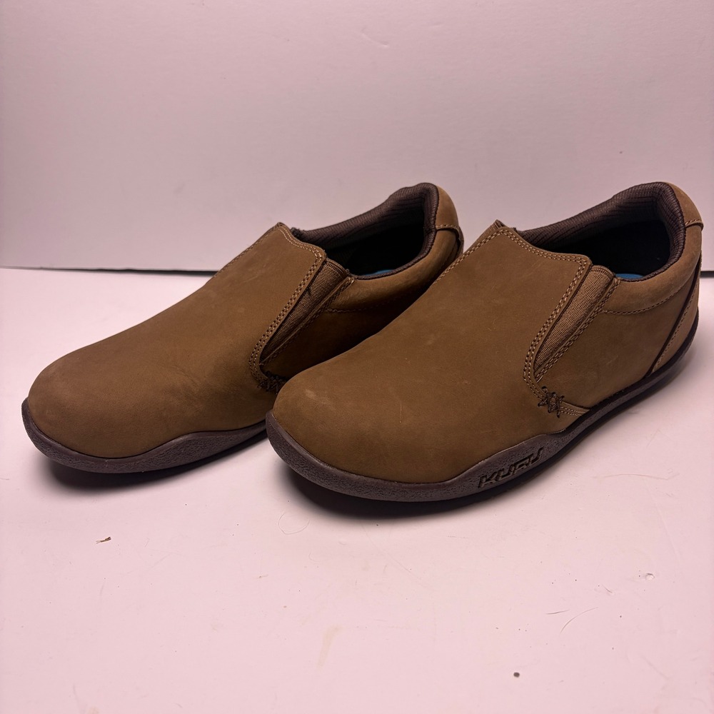 KURU Kivi Slip On Shoes Womens 7.5 Wide Brown Leather Orthopedic Loafers Walking